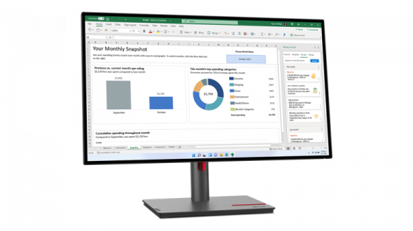 Monitor  Lenovo ThinkVision P27q-30; 27" IPS, QHD (2560x1440) - imagine 3