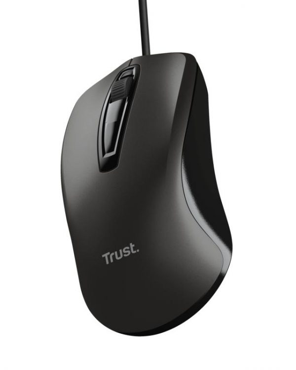 Mouse Trust cu fir, optic, rezolutie maxima 1200 DPI, negru - imagine 9
