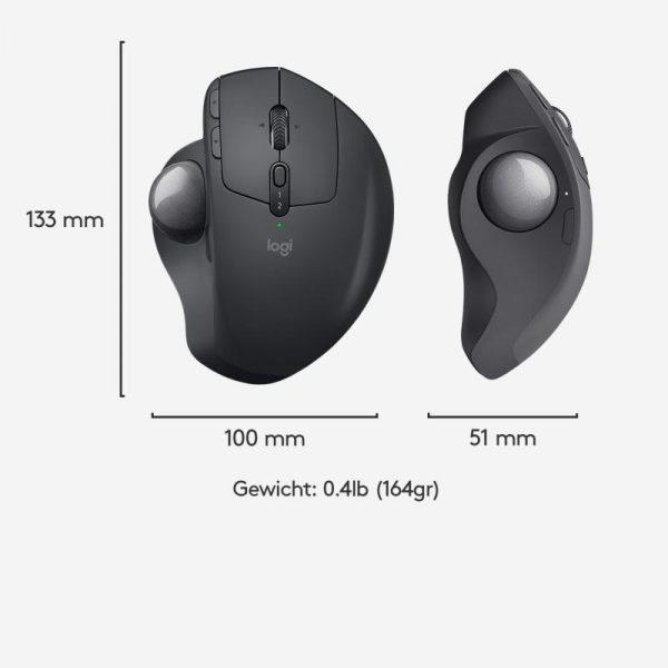Mouse wireless Logitech MX Ergo Trackball, interfata USB, rezolutie 440 - imagine 11