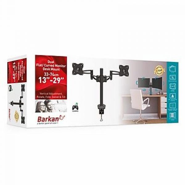 Suport Monitor de Birou Dual, Barkan E642.B, 13" - 29", - imagine 7