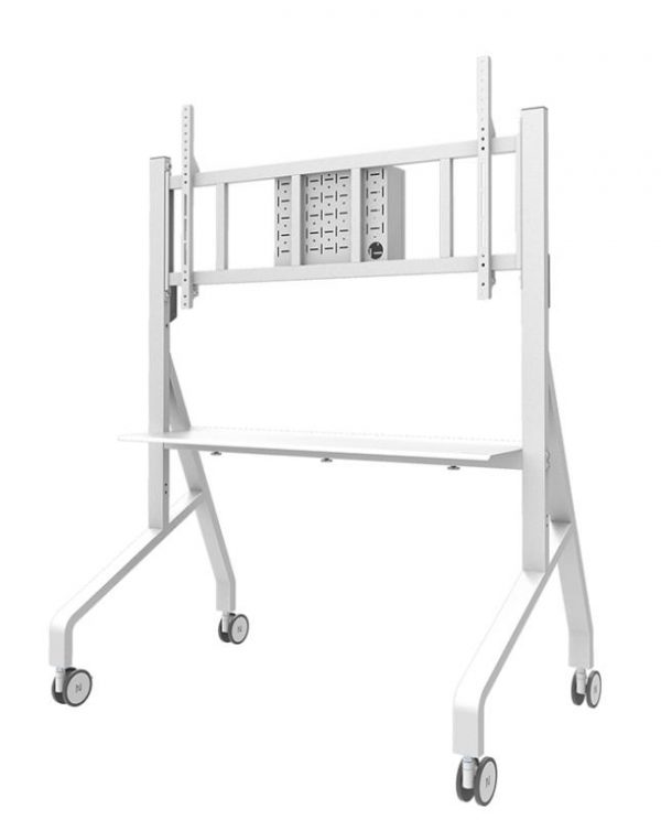 Stand podea mobil/fix Neomounts FL50-575WH1; pentru display-uri cu diagonale 65"-110", - imagine 4