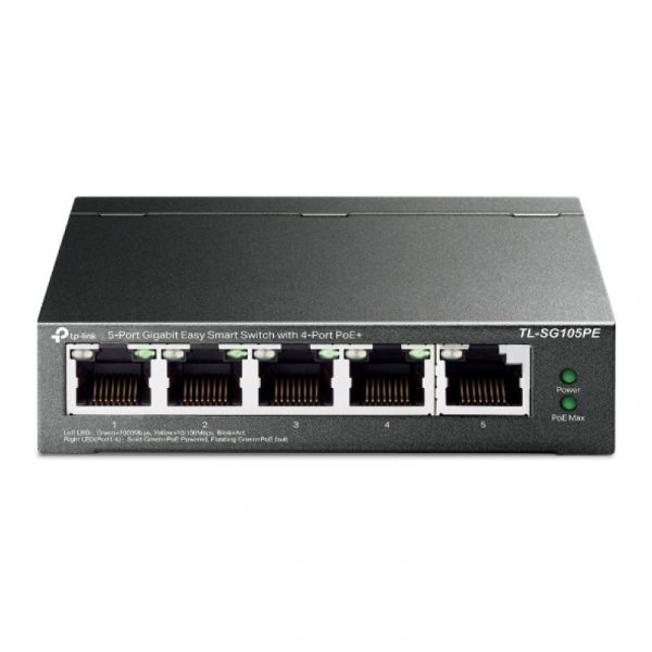 "5-Port Gigabit Easy Smart Switch with 4-Port PoE+ PORT: 4× - imagine 5