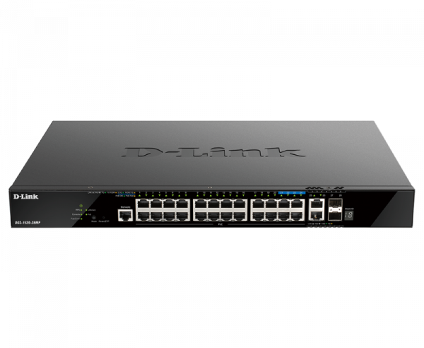 Switch D-Link DGS-1520-28MP, 28 porturi Gigabit,24 x 10/100/1000Base-T, 2 x - imagine 3
