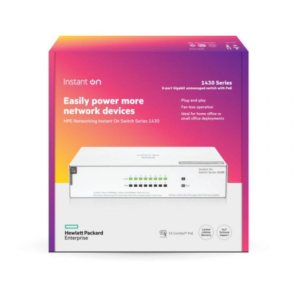 HPE Networking Instant On Switch 8p Gigabit CL4 PoE 64W - imagine 5