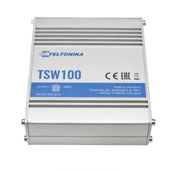 TELTONIKA INDUSTRIAL 5PORT Unmanaged POE+ Switch TSW100, Interfata: 5 x - imagine 5