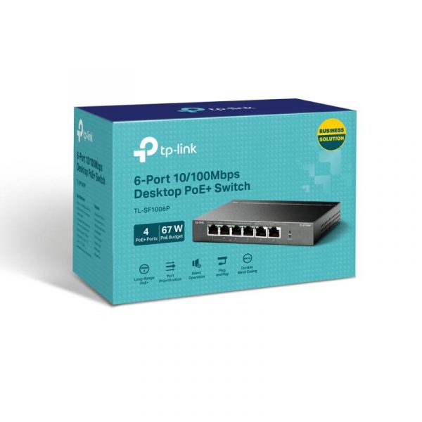 Switch TP-Link TL-SF1006P, 6 port, 10/100 Mbps - imagine 6