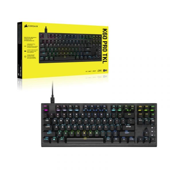 Tastatura Gaming Mecanica CORSAIR K60 PRO TKL RGB TENKEYLESS, Optical, - imagine 6