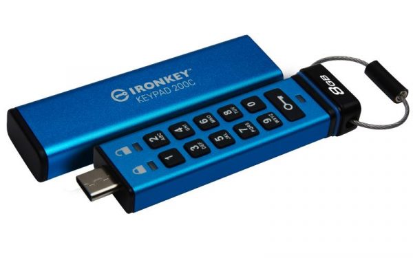 Kingston Ironkey Keypad 200C, 8GB, Blue - imagine 7