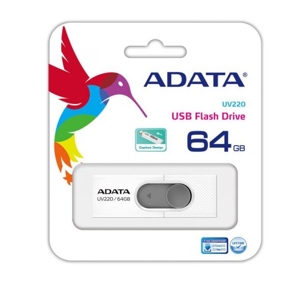 Memorie USB Flash Drive Adata UV220 64Gb, USB 2.0, alb - imagine 6