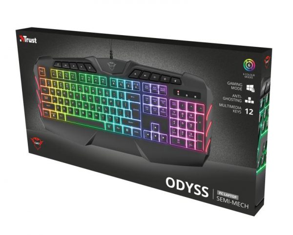 Tastatura Trust GXT 881 ODYSS, semi-mecanica, neagra - imagine 9