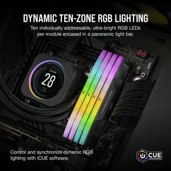 Memorie RAM CORSAIR Vengeance RGB 32GB (2x16) DDR5 6400MHz CL36 - imagine 11