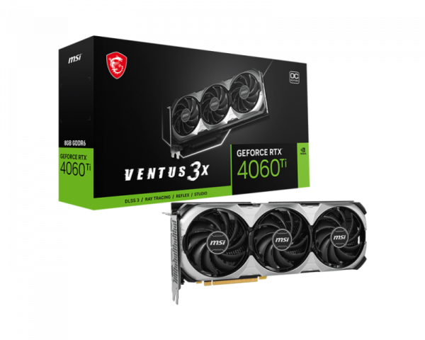 Placa Video MSI GEFORCE RTX 4060 TI VENTUS 3X E