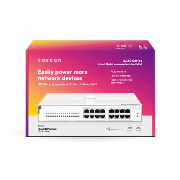 HPE Networking Instant On Switch 16p Gigabit CL4 PoE 124W