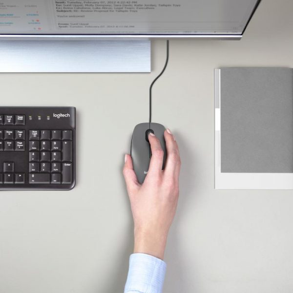 Mouse Logitech M100, optic, interfata USB, rezolutie 1000 DPI, negru - imagine 6