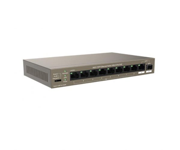 Tenda switch TEG1110PF-8-102W, 9GE+1SFP Ethernet Switch, 8-Port PoE, interfata: 8 - imagine 5