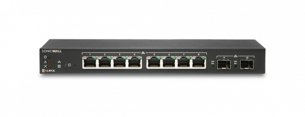 Switch SonicWall SWS12 8 porturi Gigabit, 2 porturi SFP, POE/POE+,