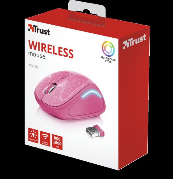 Mouse Trust Yvi FX, Wireless, roz - imagine 6