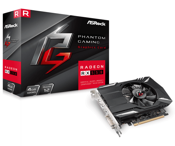 Placa Video ASROCK AMD RADEON PHANTOM GAMING RX550 4GB GDDR5