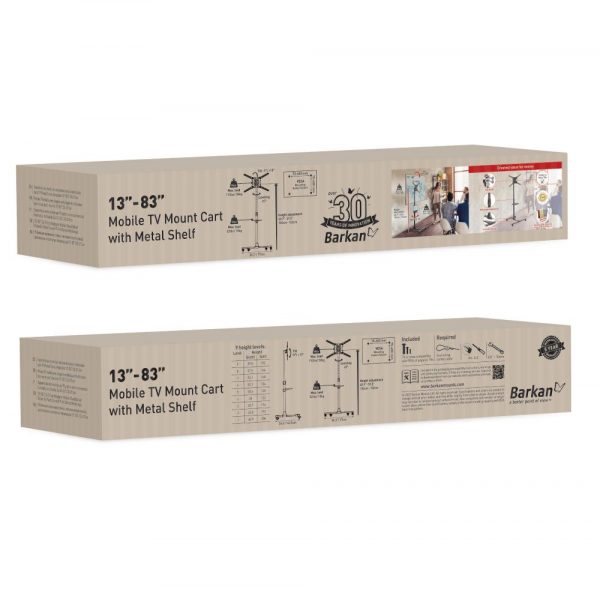 Suport Mobil de podea pentru TV plat/curbat Barkan + raft - imagine 10