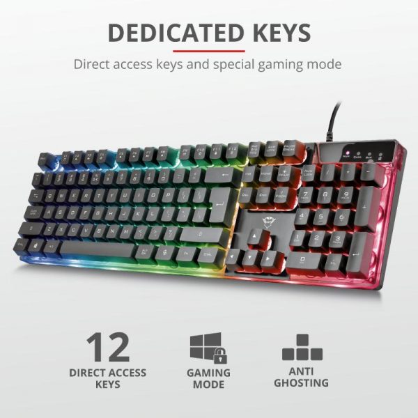 Tastatura Trust GXT 835 Azor, gaming, neagra - imagine 6