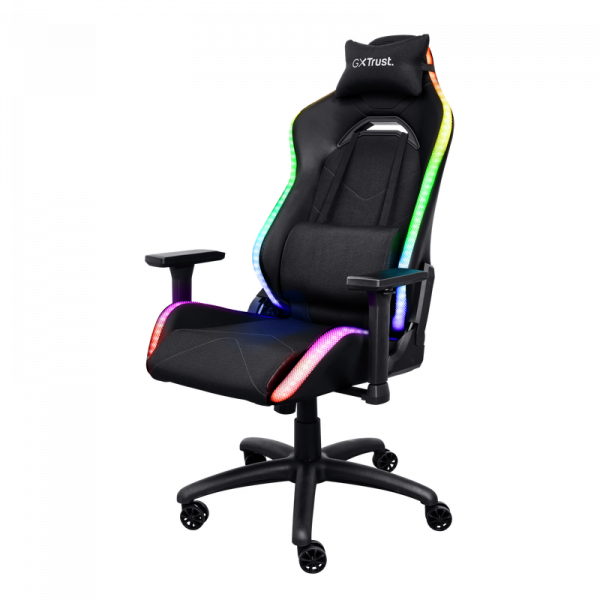 Scaun gaming Trust GXT 719 Ruya, iluminare RGB, 5 roti, - imagine 3
