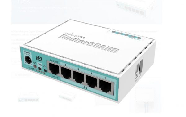 MIKROTIK 5-PORT GIGABIT ETHERNET ROUTER, RB750GR3, 5*10/100/1000Ethernet ports, CPU nominal - imagine 3