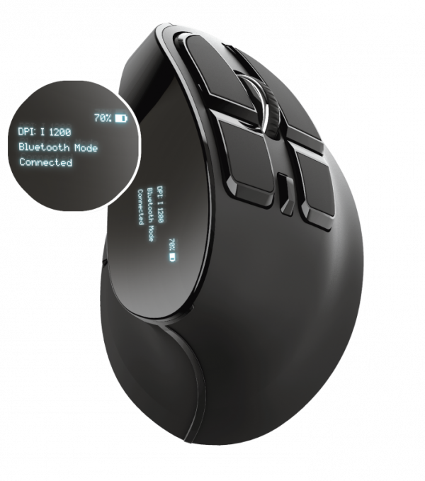 Mouse Trust Voxx, Rechargeable Ergonomic Wireless, negru - imagine 3