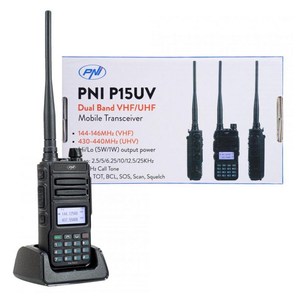 Statie radio portabila VHF/UHF PNI P15UV dual band, PNI-P15UV, 144-146MHz/430-440Mhz, - imagine 3
