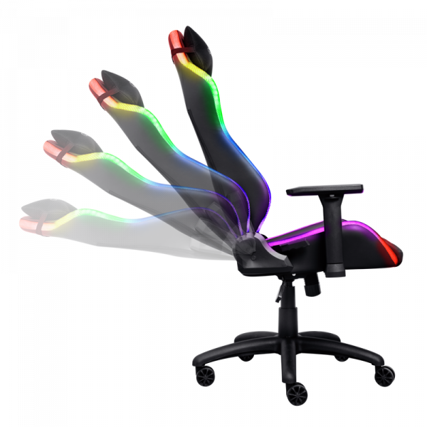 Scaun gaming Trust GXT 719 Ruya, iluminare RGB, 5 roti, - imagine 5