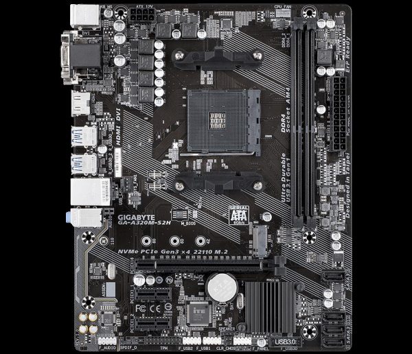 Placa de baza Gigabyte, GA-A320M-S2H, Socket AM4 - imagine 3