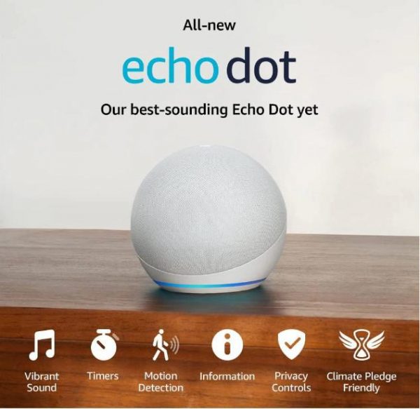 Amazon Boxa Portabila Echo Dot 5 Cu Ceas si Asistent - imagine 3