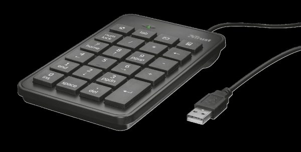 Trust Xalas USB Numeric Keypad, neagra - imagine 3