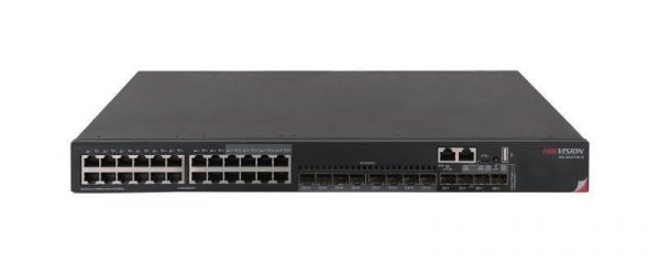Switch Hikvision DS-3E3728-H: 24×10/100/1000BASE-T ports, 4×10G/1G BASE- X SFP+ ports,