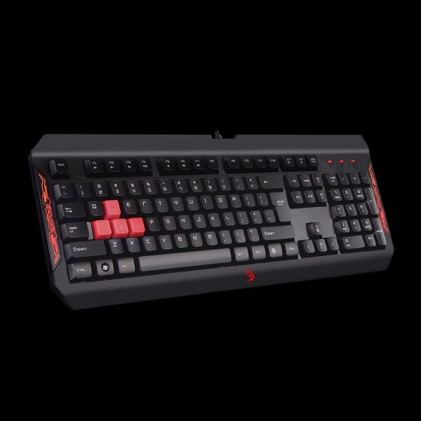 Tastatura A4Tech Bloody Q100 cu fir, US layout, neagra - imagine 3