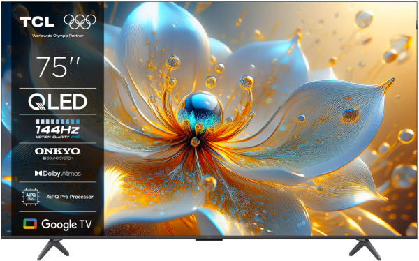 Televizor TCL QLED 75T8C, 189 cm, Smart Google TV, 4K