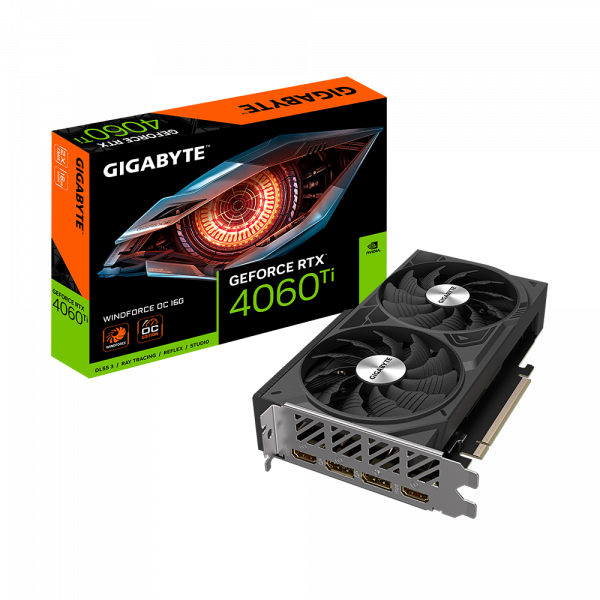 Placa Video GIGABYTE GEFORCE RTX 4060 TI WINDFORCE OC 16G
