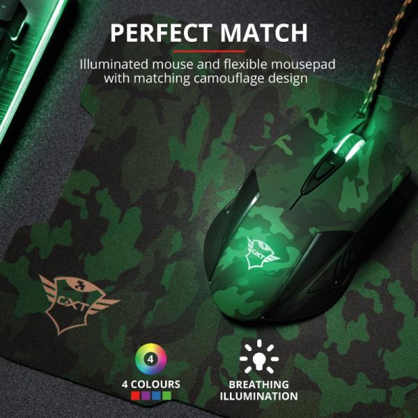 Mouse Trust GXT 781 Rixa Camo, Gaming Mouse, verde militar - imagine 10