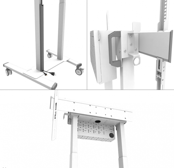 Stand mobil motorizat Neomounts by Newstar, 37"-100", 110 kg, VESA 800x600, alb - imagine 6
