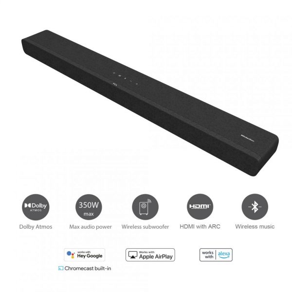 Soundbar TCL TS8132, 3.1.2, 350W, Bluetooth, Dolby Atmos, SubwooferWireless, Negru - imagine 3
