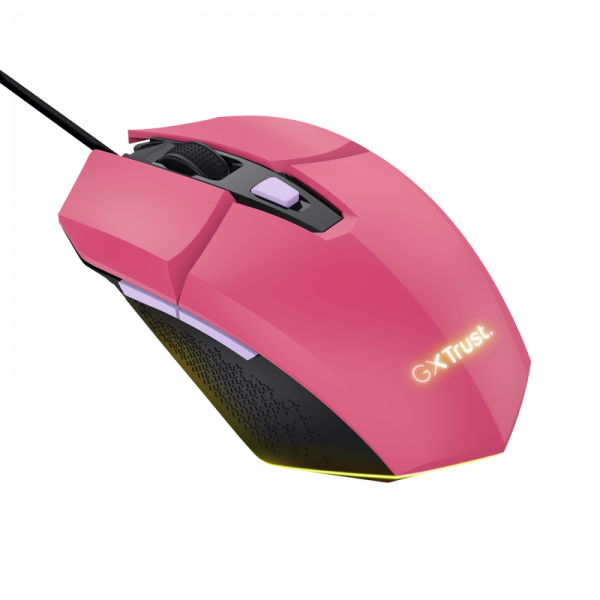 Mouse Trust GXT110W Felox cu fir,  6400 DPI, roz - imagine 5