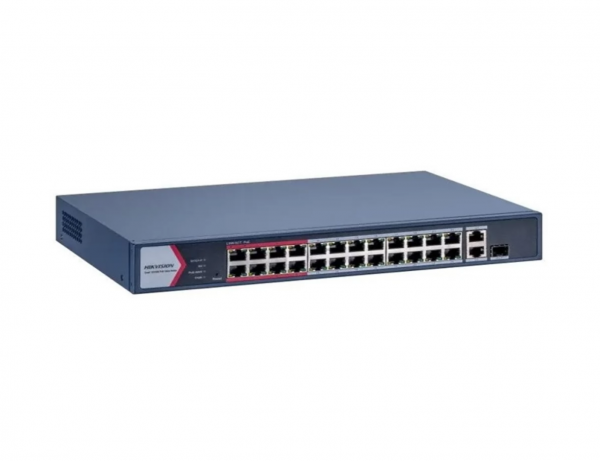 Switch PoE Hikvision DS-3E1326P-EI/M: 24 × 10/100 Mbps PoE port,1