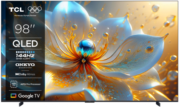 Televizor TCL QLED 98T8C, 248 cm, Smart Google TV, 4K