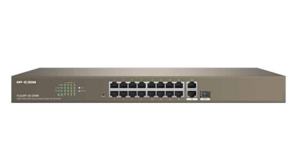 IP-COM switch F1218P-16-250W, 16-Port 10/100Mbps + 2 Gigabit + 1