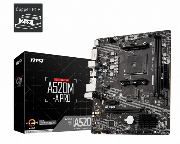 Placa de baza MSI A520M-A PRO, Socket AM4 - imagine 4