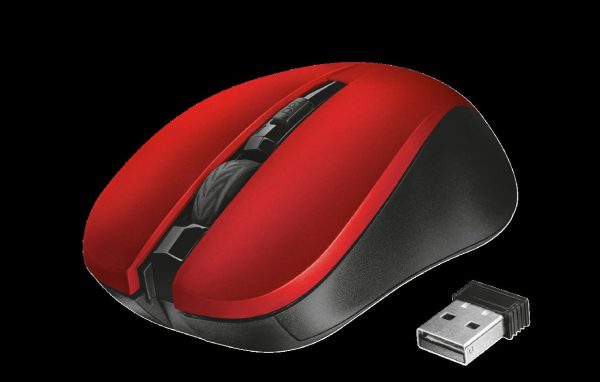 Mouse Trust Mydo Silent Click, Wireless, rosu