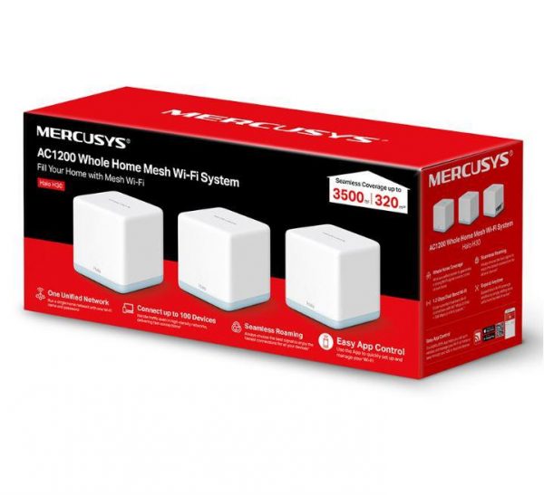 Mercusys AC1200 Whole Home Wi-Fi system HALO H30(3-PACK), Standarde Wireless: - imagine 5