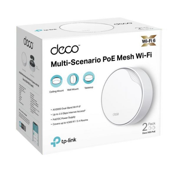 TP-Link AX3000 whole home mesh Wi-Fi 6 System, Deco X50-POE(2-pack); - imagine 3