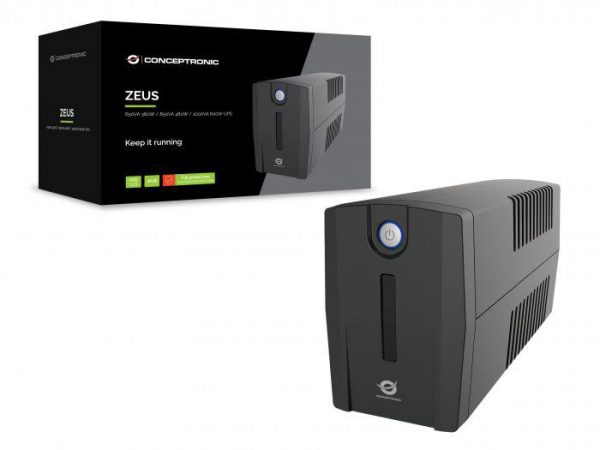 Conceptronic ZEUS02ES 850VA 480W UPS, Schuko x 2, HID USB,