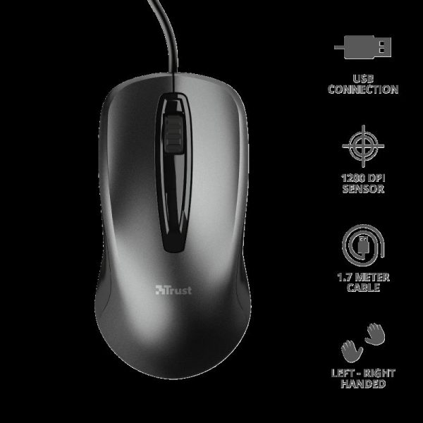 Mouse Trust Carve, USB Mouse, negru - imagine 4