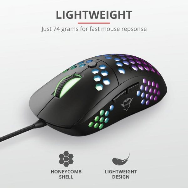 Mouse Trust GXT 960, Graphin Ultra-lightweight Gaming Mouse, negru - imagine 9